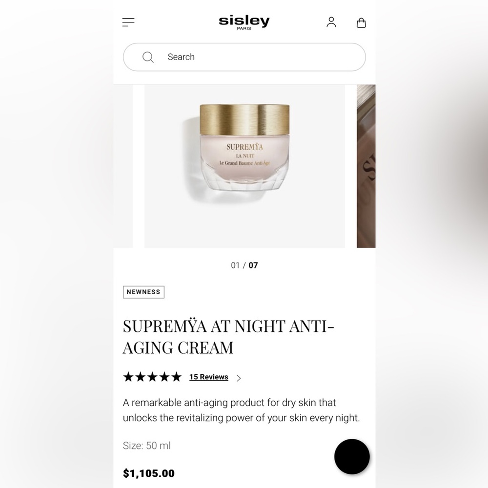 SISLEYA SUPREMŸA AT NIGHT ANTI-AGING CREAM 50ML - NEW!